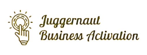 Juggernaut Business Activation logo with hand icon.